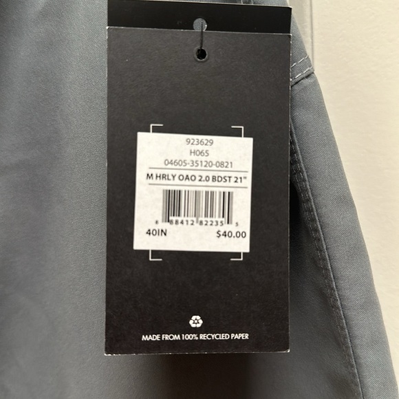 NWT - Hurley Men's Grey Swim Trunks - 40" - Picture 4 of 4